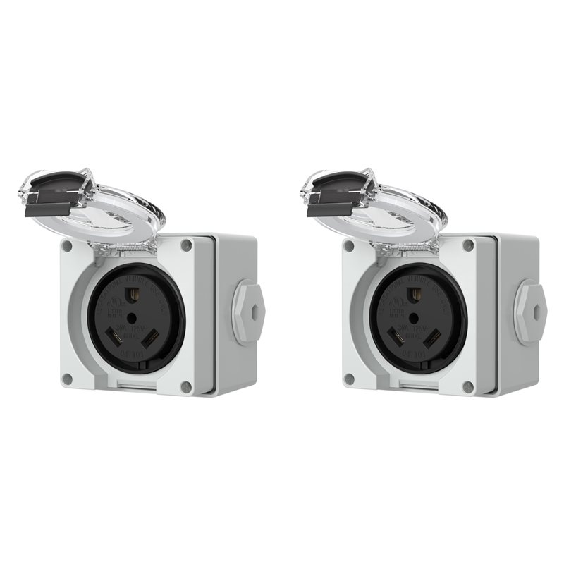 Outdoor Power Receptacle Box - 2X 30-Ampere-Steckdosenbox, 125-Volt-NEMA-TT-30R-Steckdose für den Außenbereich,