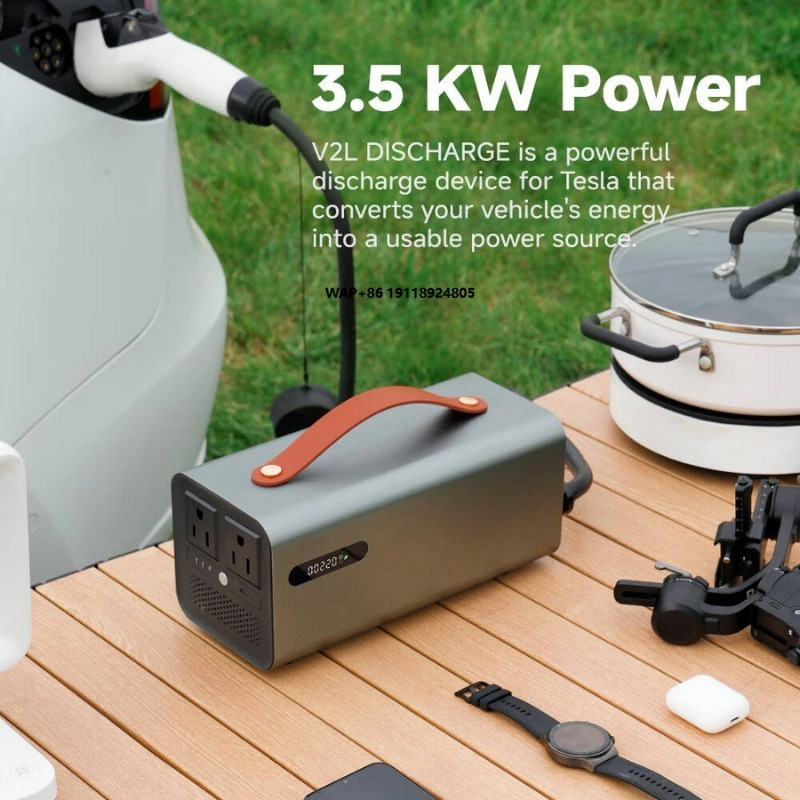 Outdoor Power Station - 3,5-kW-NACS-V2L-Entladestation für Elektrofahrzeuge zur Stromversorgung (3500W,