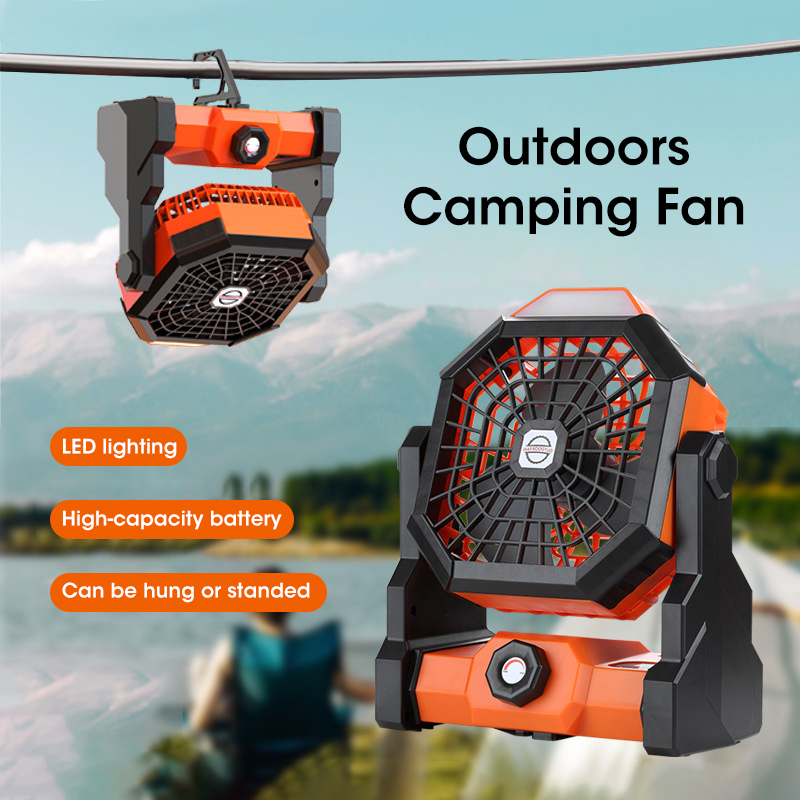 Outdoor Power Fan - 10000 mAh Campingventilator mit LED-Laterne, tragbarer