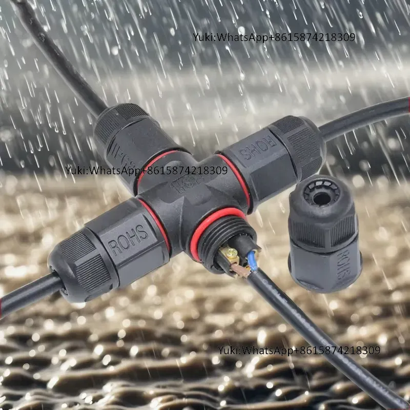 Outdoor Power Wire - IP68 Wasserdichter Kabel-T-Verbinder 4-Pin Outdoor Versiegelte