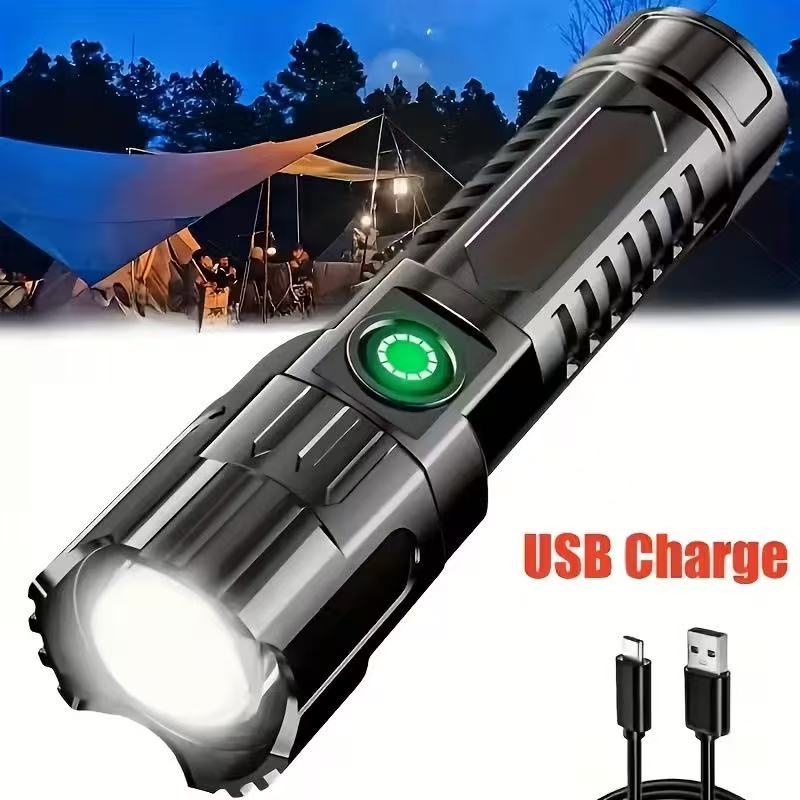 Outdoor Usb Power Bank - Neue Hochleistungs-LED-Taschenlampe, USB-wiederaufladbar, zoombares Licht mit