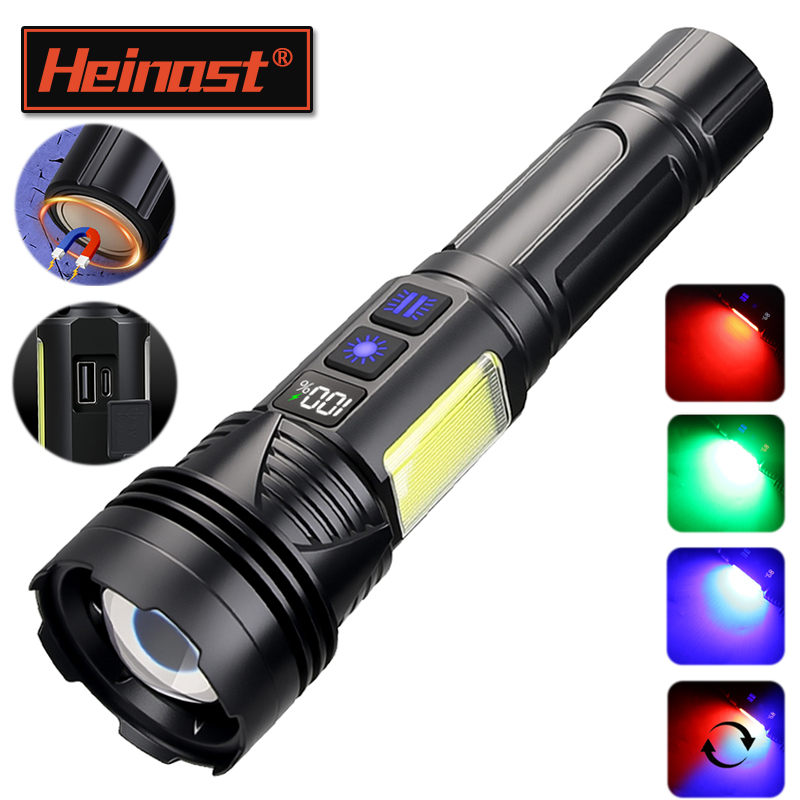 Outdoor Usb Power Bank - Leistungsstarke LED-Handtaschenlampe USB-Aufladbar Taktische Zoom-Taschenlampe Multifunktionale