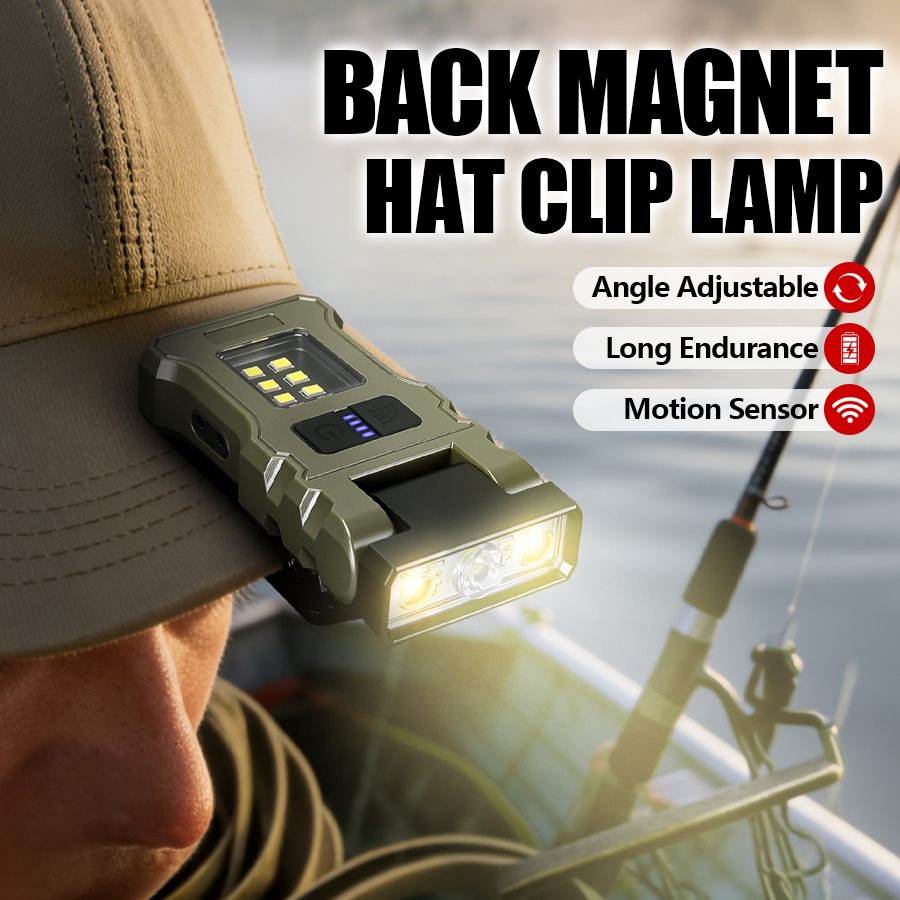 Outdoor Usb Power Bank - 400LM USB-C-Stirnlampe, magnetische wiederaufladbare Clip-Arbeitsleuchte, 500-mAh-Akku,